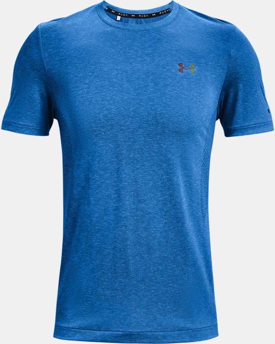 Men's UA RUSH™ Seamless Short Sleeve, Blue, pdpMainDesktop image number 4